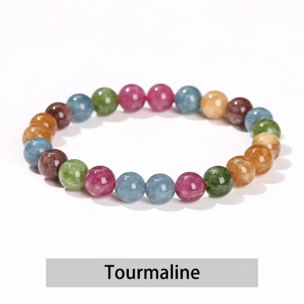 Buddha Stones Various Crystal Stone Amethyst Green Aventurine Rose Quartz Healing Bracelet - BWOOOH - Tourmaline