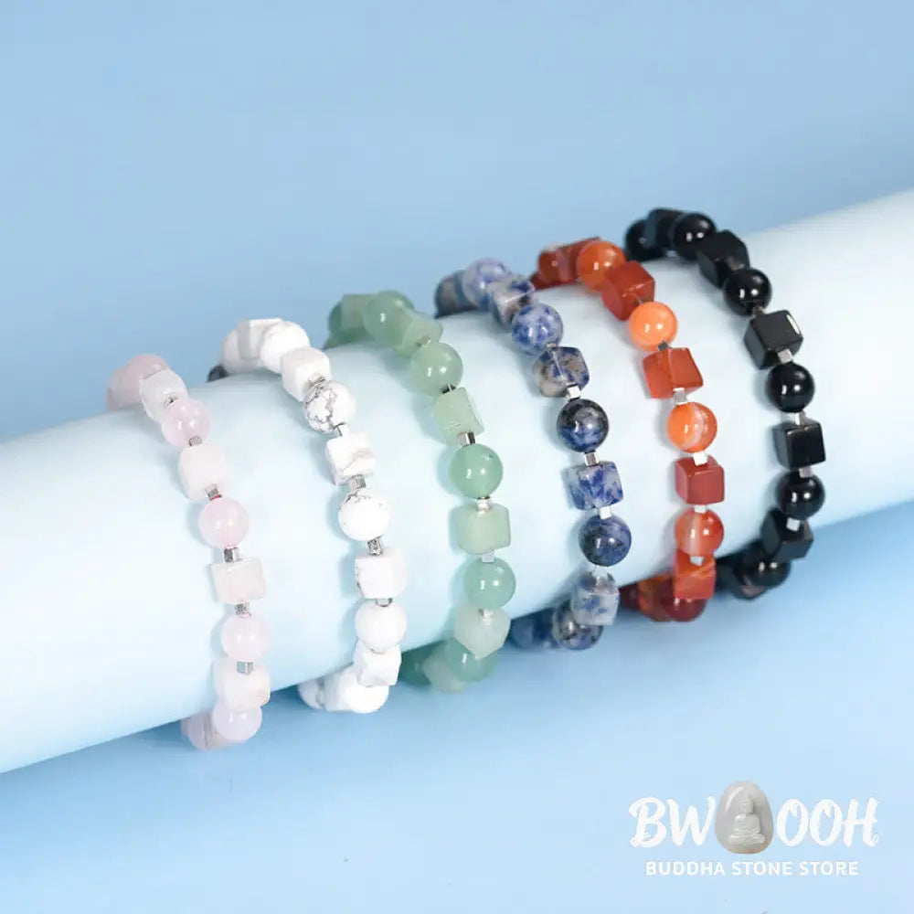 Buddha Stones Various Crystals Black Obsidian Purification Bracelet - BWOOOH - Bracelet