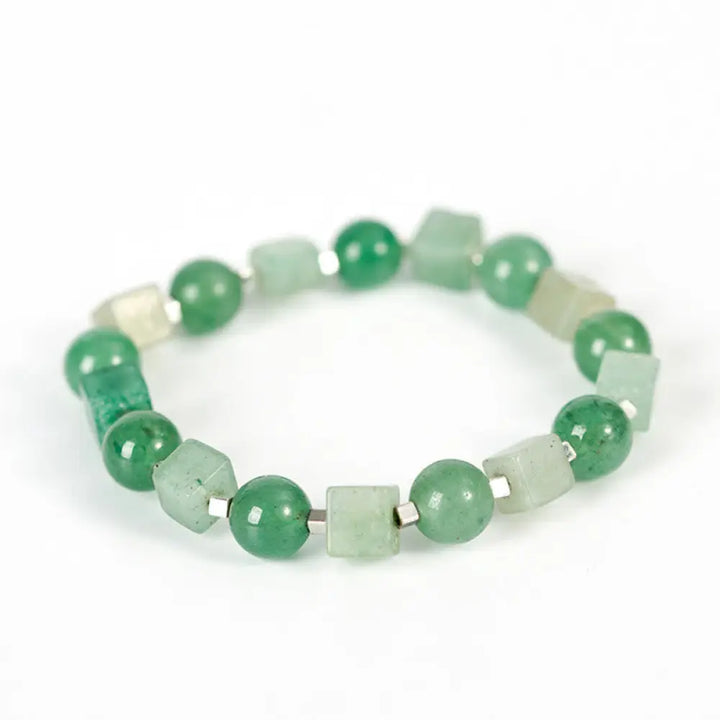 Buddha Stones Various Crystals Black Obsidian Purification Bracelet - BWOOOH - Green Aventurine(Wrist Circumference: