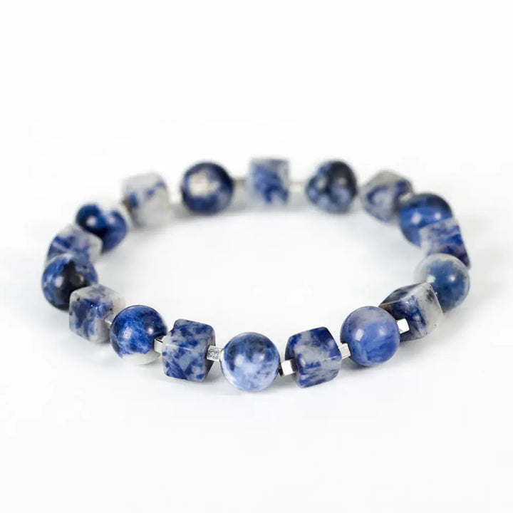 Buddha Stones Various Crystals Black Obsidian Purification Bracelet - BWOOOH - Sodalite(Wrist Circumference: 14-16cm)