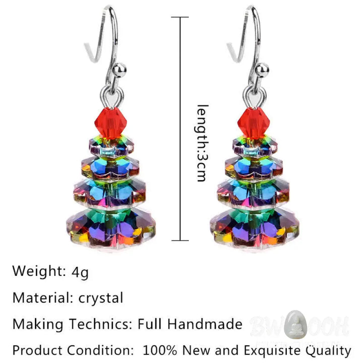 Buddha Stones Various Crystals Christmas Tree Amethyst Peace Healing Drop Earrings - Earrings