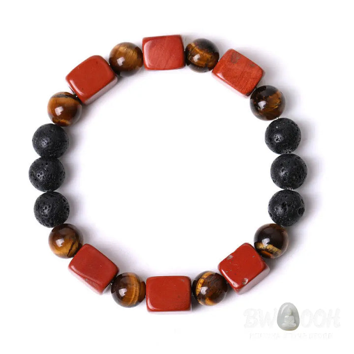 Buddha Stones Various Crystals Cube Amethyst Lava Rock Support Bracelet - BWOOOH - Bracelet