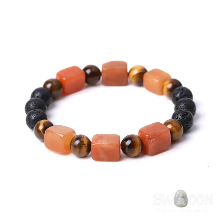Buddha Stones Various Crystals Cube Amethyst Lava Rock Support Bracelet - BWOOOH - Bracelet