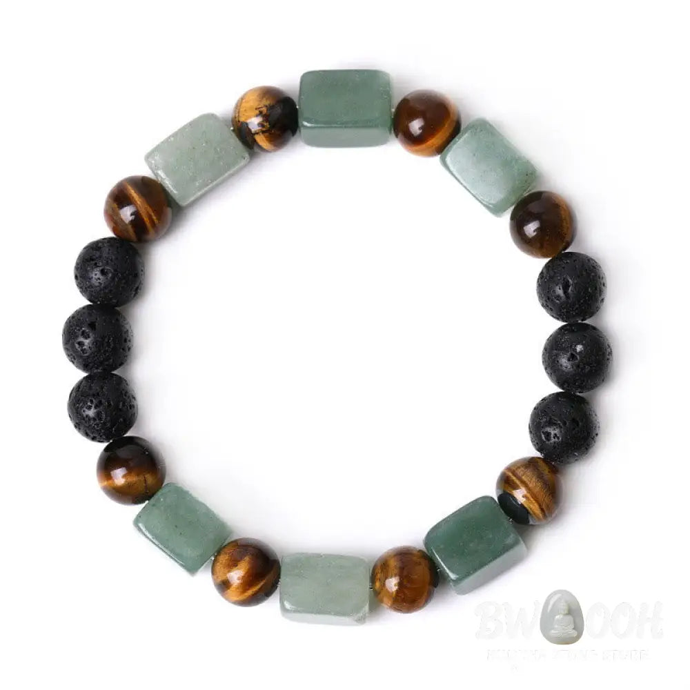 Buddha Stones Various Crystals Cube Amethyst Lava Rock Support Bracelet - BWOOOH - Bracelet