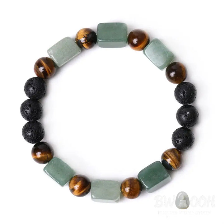 Buddha Stones Various Crystals Cube Amethyst Lava Rock Support Bracelet - BWOOOH - Bracelet