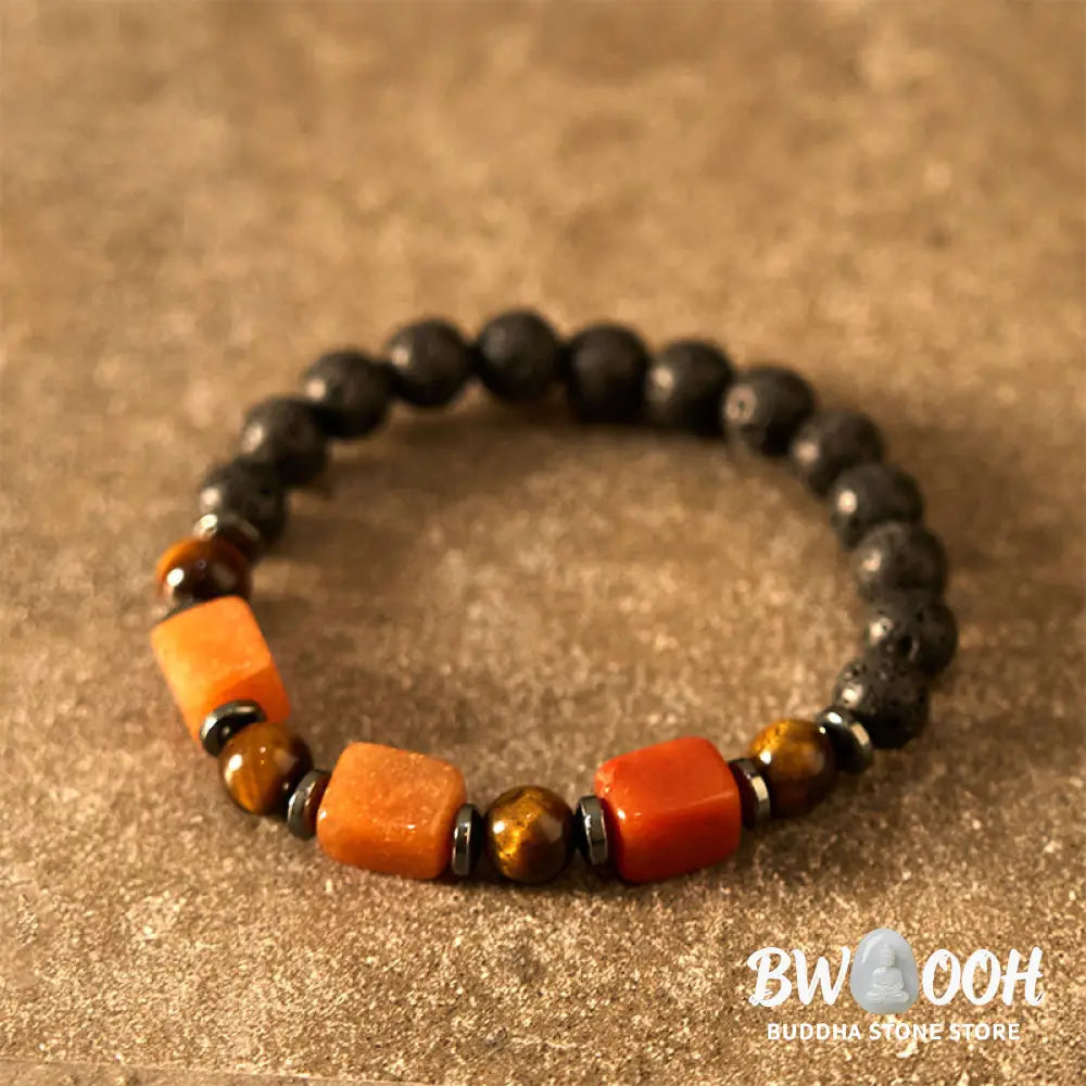 Buddha Stones Various Crystals Lava Rock Calm Bracelet - BWOOOH - Bracelet