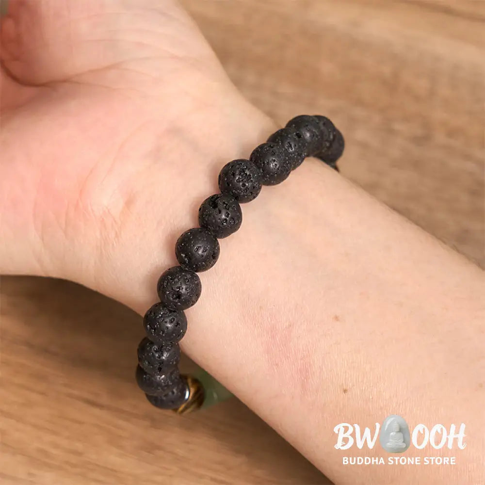 Buddha Stones Various Crystals Lava Rock Calm Bracelet - BWOOOH - Bracelet