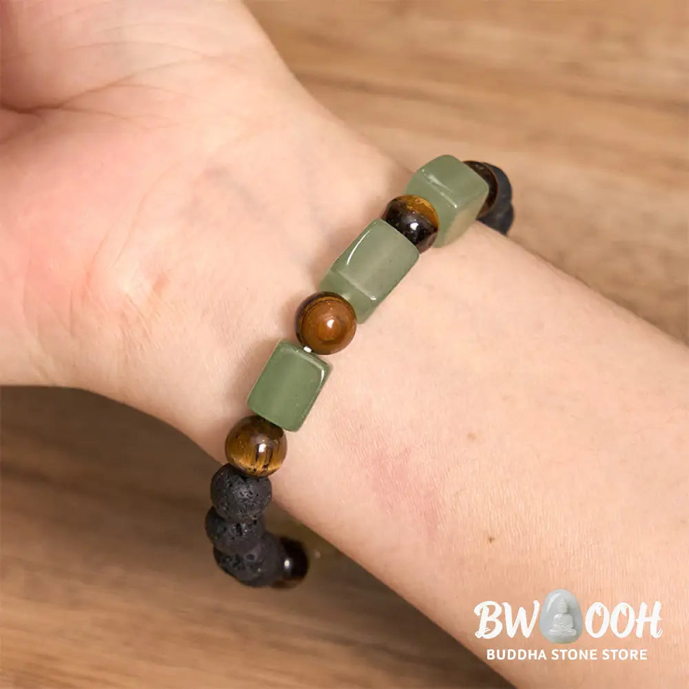 Buddha Stones Various Crystals Lava Rock Calm Bracelet - BWOOOH - Bracelet