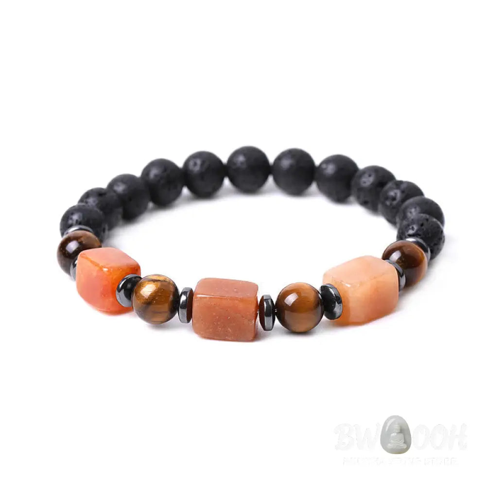 Buddha Stones Various Crystals Lava Rock Calm Bracelet - BWOOOH - Bracelet