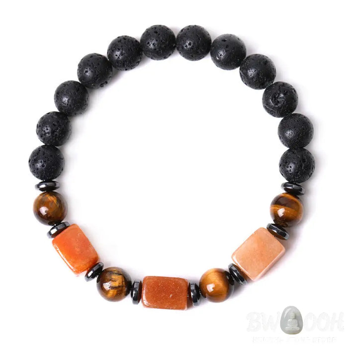 Buddha Stones Various Crystals Lava Rock Calm Bracelet - BWOOOH - Bracelet
