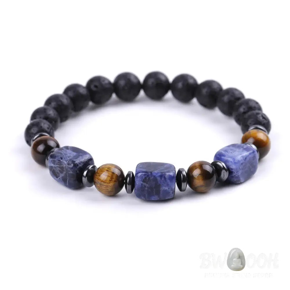 Buddha Stones Various Crystals Lava Rock Calm Bracelet - BWOOOH - Bracelet