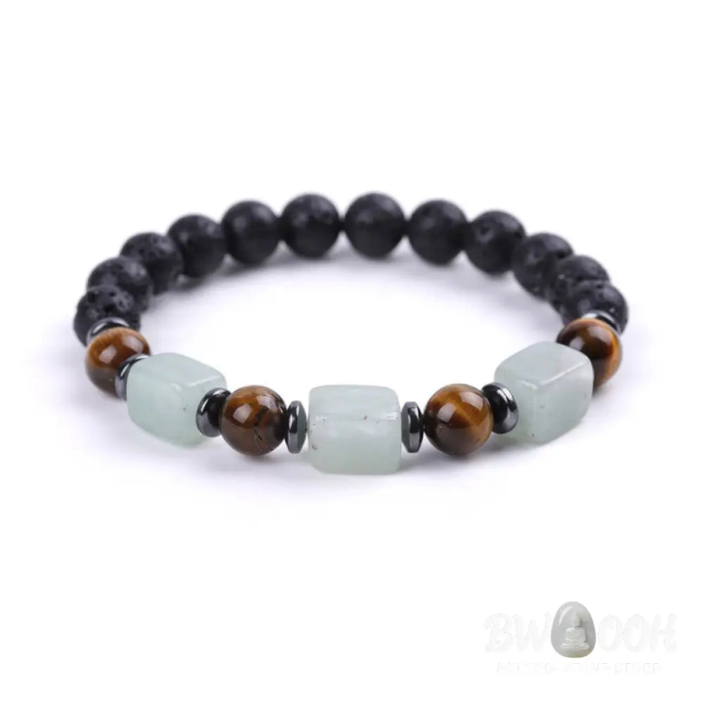Buddha Stones Various Crystals Lava Rock Calm Bracelet - BWOOOH - Bracelet