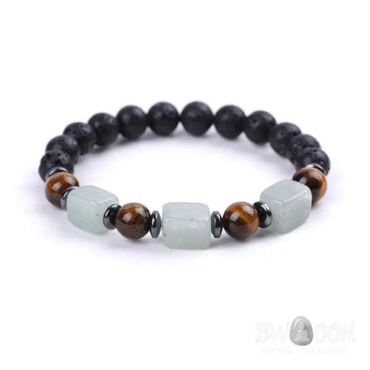 Buddha Stones Various Crystals Lava Rock Calm Bracelet - BWOOOH - Bracelet