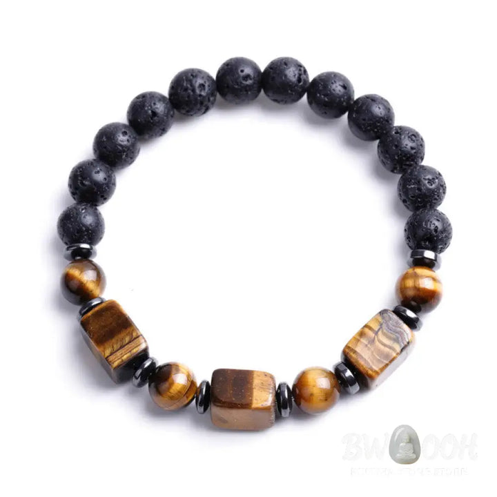 Buddha Stones Various Crystals Lava Rock Calm Bracelet - BWOOOH - Bracelet