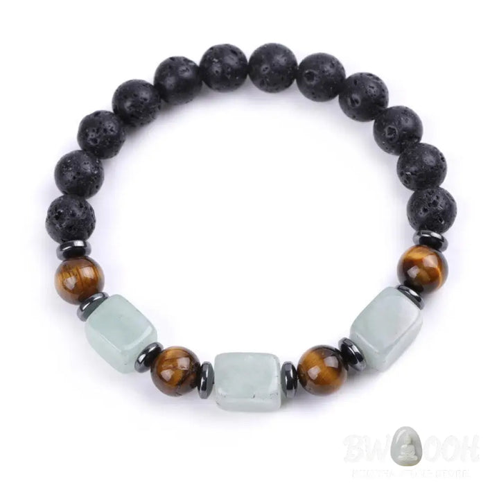Buddha Stones Various Crystals Lava Rock Calm Bracelet - BWOOOH - Bracelet
