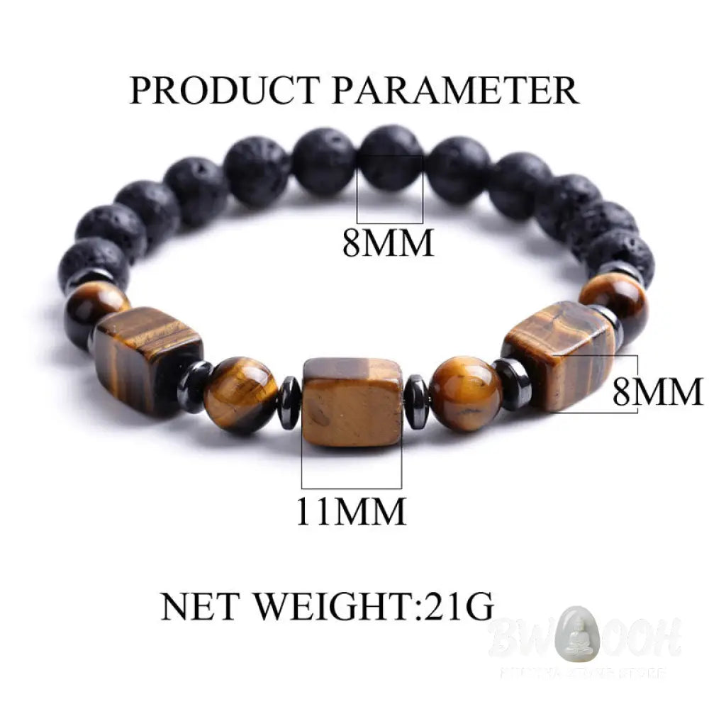 Buddha Stones Various Crystals Lava Rock Calm Bracelet - BWOOOH - Bracelet