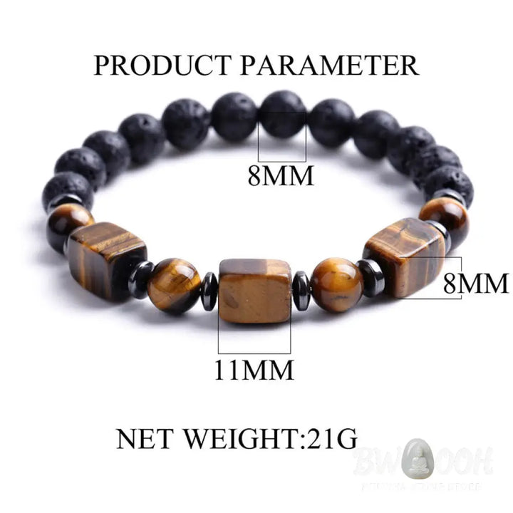 Buddha Stones Various Crystals Lava Rock Calm Bracelet - BWOOOH - Bracelet