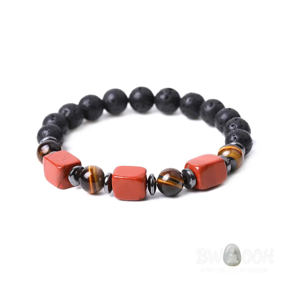 Buddha Stones Various Crystals Lava Rock Calm Bracelet - BWOOOH - Bracelet