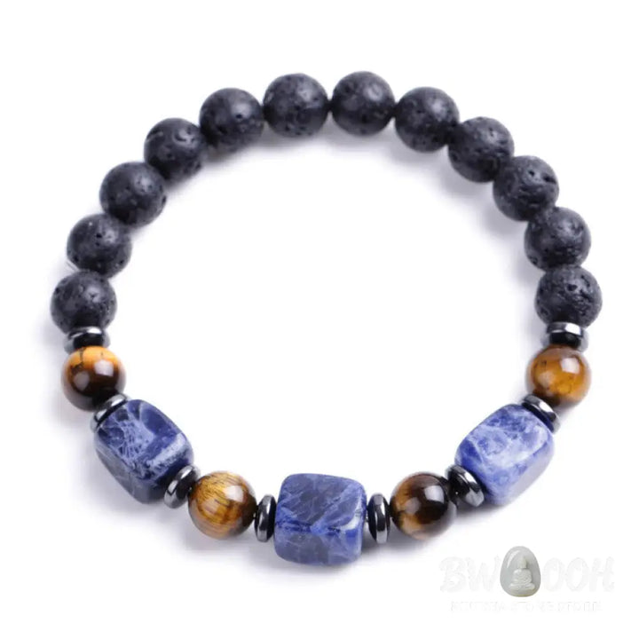 Buddha Stones Various Crystals Lava Rock Calm Bracelet - BWOOOH - Bracelet