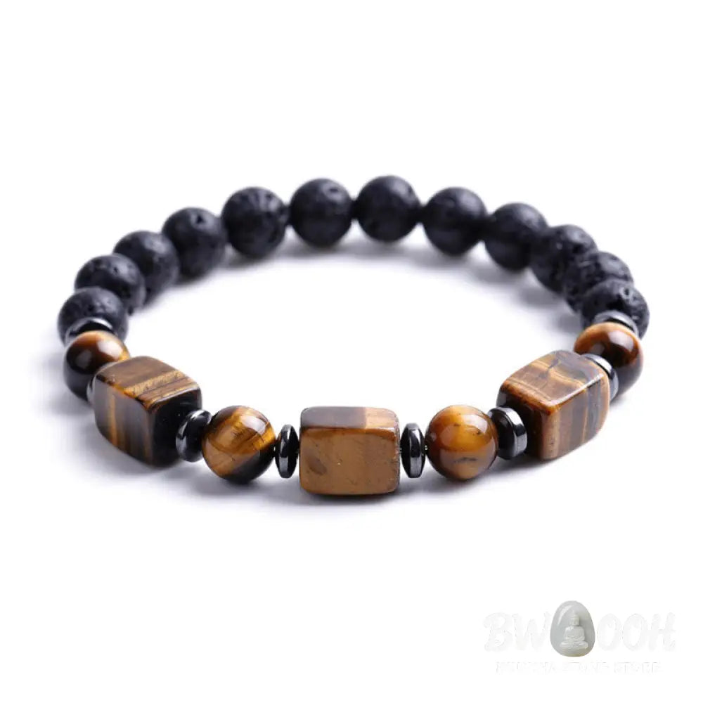 Buddha Stones Various Crystals Lava Rock Calm Bracelet - BWOOOH - Bracelet