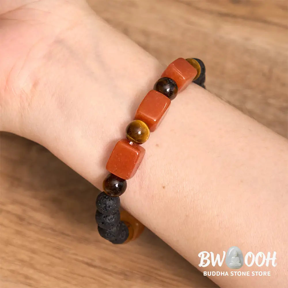 Buddha Stones Various Crystals Lava Rock Calm Bracelet - BWOOOH - Bracelet