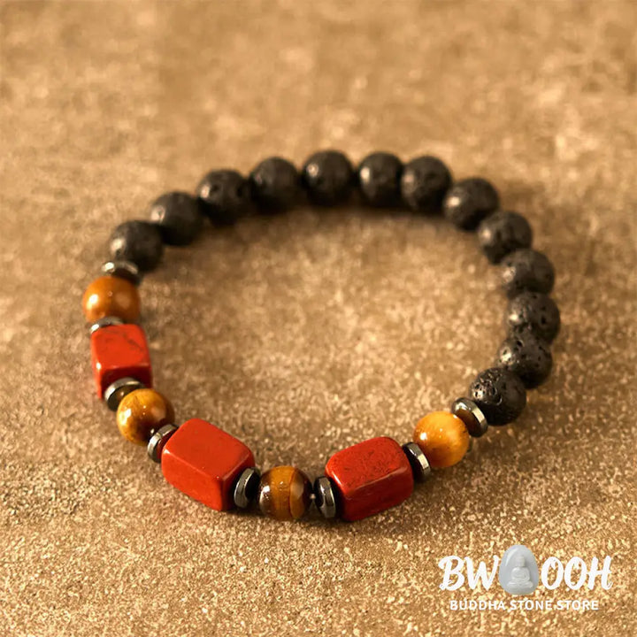 Buddha Stones Various Crystals Lava Rock Calm Bracelet - BWOOOH - Bracelet