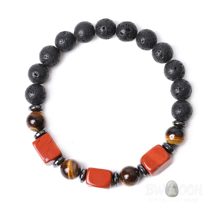 Buddha Stones Various Crystals Lava Rock Calm Bracelet - BWOOOH - Bracelet