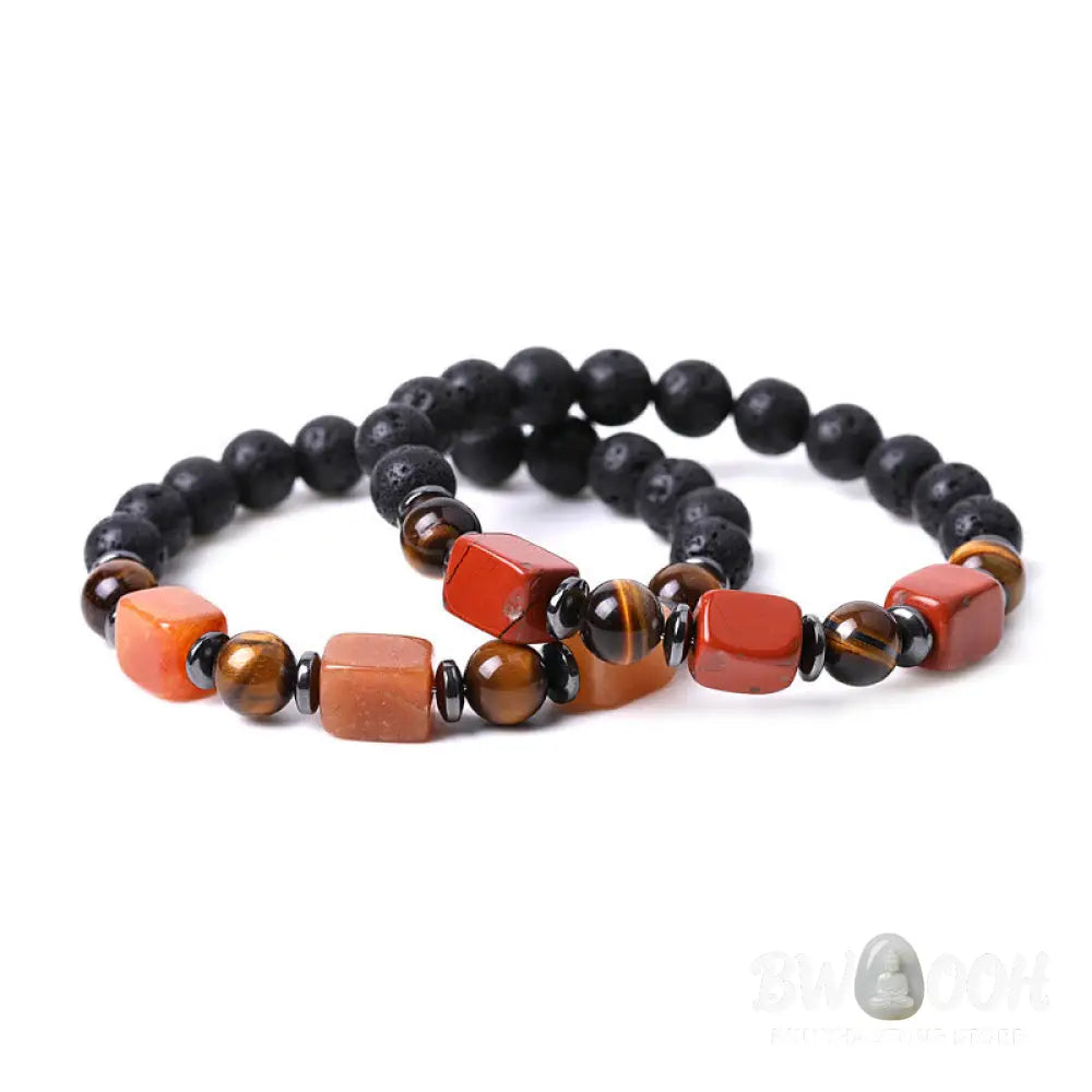 Buddha Stones Various Crystals Lava Rock Calm Bracelet - BWOOOH - Bracelet