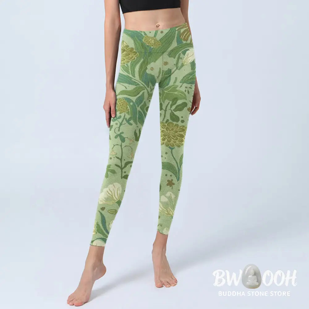 BWOOOH printed yoga leggings - Various Flower Leaves Pattern Print Gym 