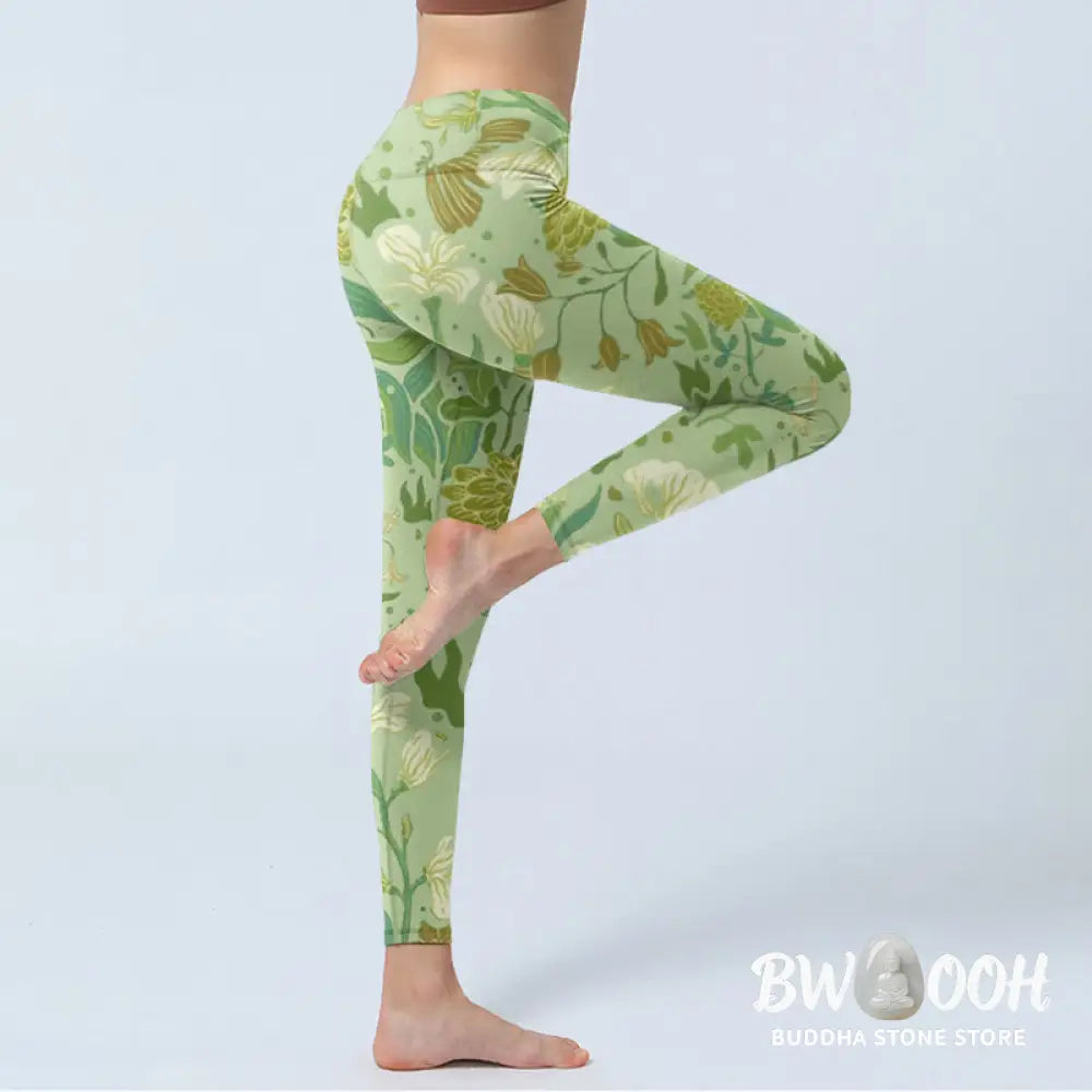 BWOOOH printed yoga leggings - Various Flower Leaves Pattern Print Gym 