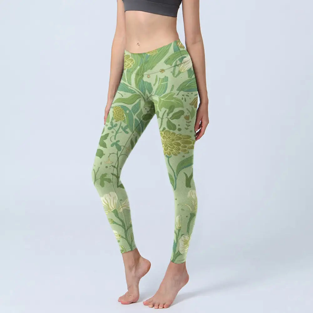 BWOOOH printed yoga leggings - Various Flower Leaves Pattern Print Gym 