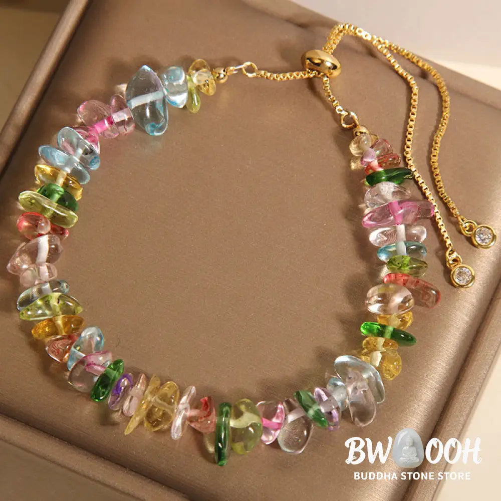 Buddha Stones Various Gravel Crystals White Crystal Blue Crystal Protection Bracelet - BWOOOH - Bracelet