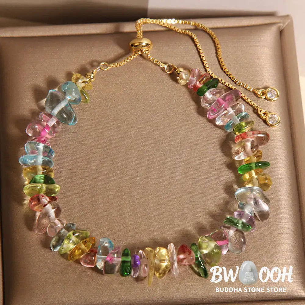 Buddha Stones Various Gravel Crystals White Crystal Blue Crystal Protection Bracelet - BWOOOH - Bracelet