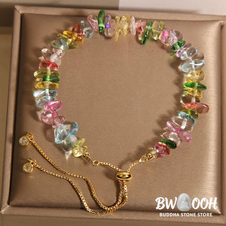 Buddha Stones Various Gravel Crystals White Crystal Blue Crystal Protection Bracelet - BWOOOH - Bracelet