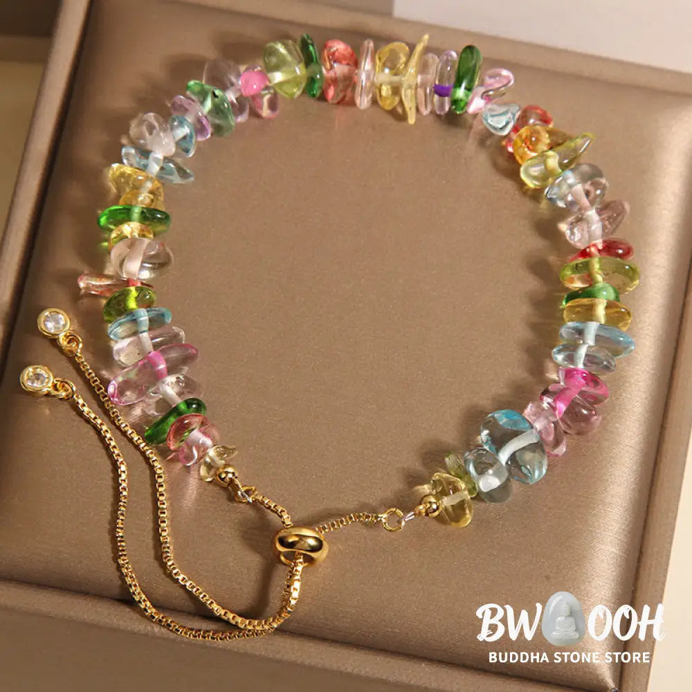Buddha Stones Various Gravel Crystals White Crystal Blue Crystal Protection Bracelet - BWOOOH - Bracelet