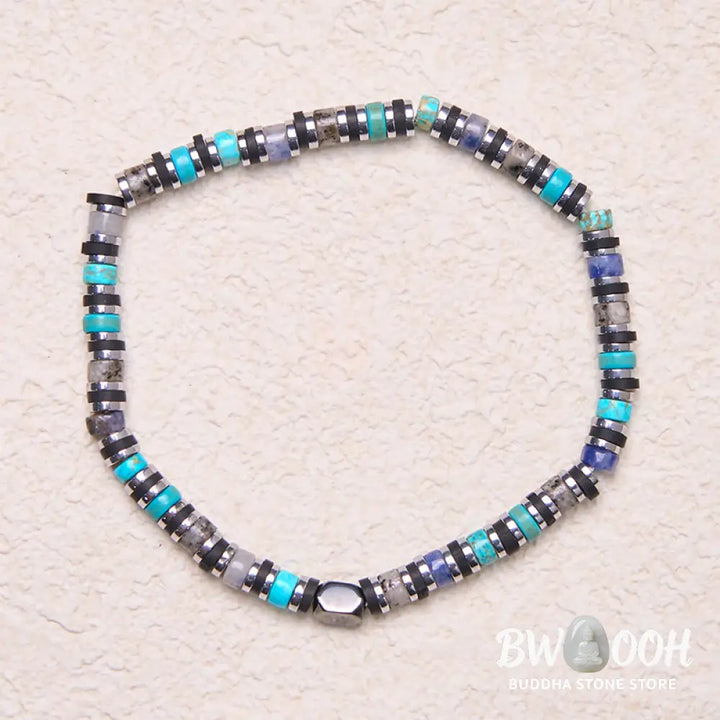Buddha Stones Various Stones Hematite Turquoise Emperor Stone Powerful Support Bracelet - BWOOOH - Hematite