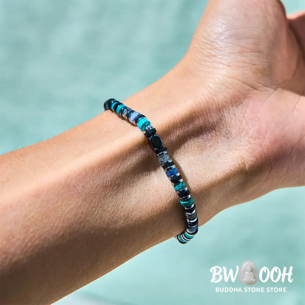 Buddha Stones Various Stones Hematite Turquoise Emperor Stone Powerful Support Bracelet - BWOOOH - Hematite