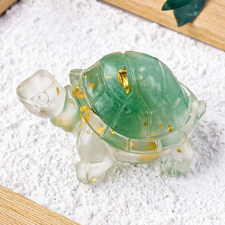 Buddha Stones Various Stone Citrine Green Aventurine Amethyst Mini Turtle Prosperity Home Decoration - Green Aventurine