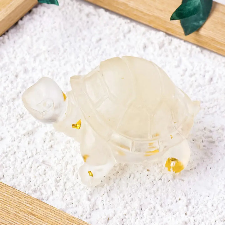 Buddha Stones Various Stone Citrine Green Aventurine Amethyst Mini Turtle Prosperity Home Decoration - Citrine