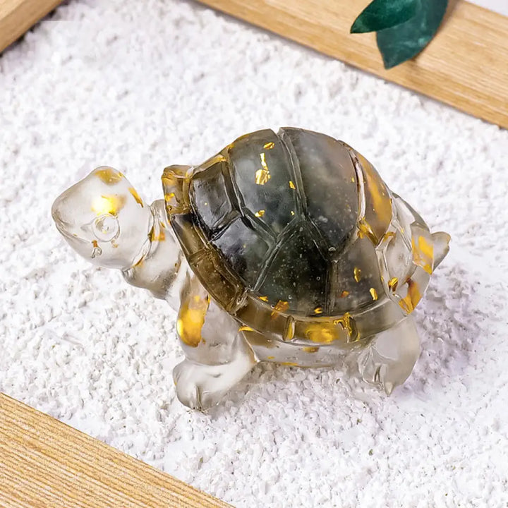 Buddha Stones Various Stone Citrine Green Aventurine Amethyst Mini Turtle Prosperity Home Decoration - Labradorite