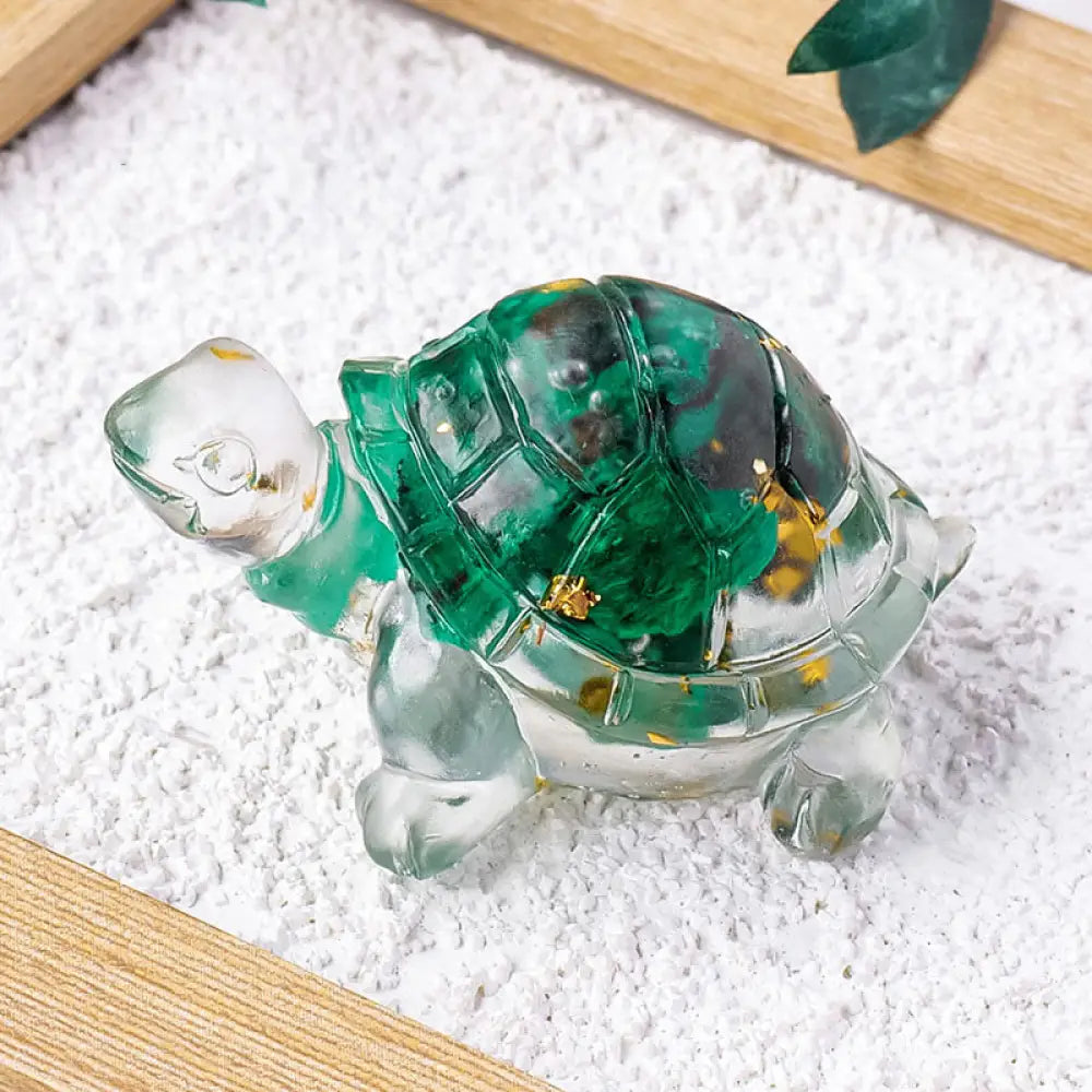 Buddha Stones Various Stone Citrine Green Aventurine Amethyst Mini Turtle Prosperity Home Decoration - Malachite
