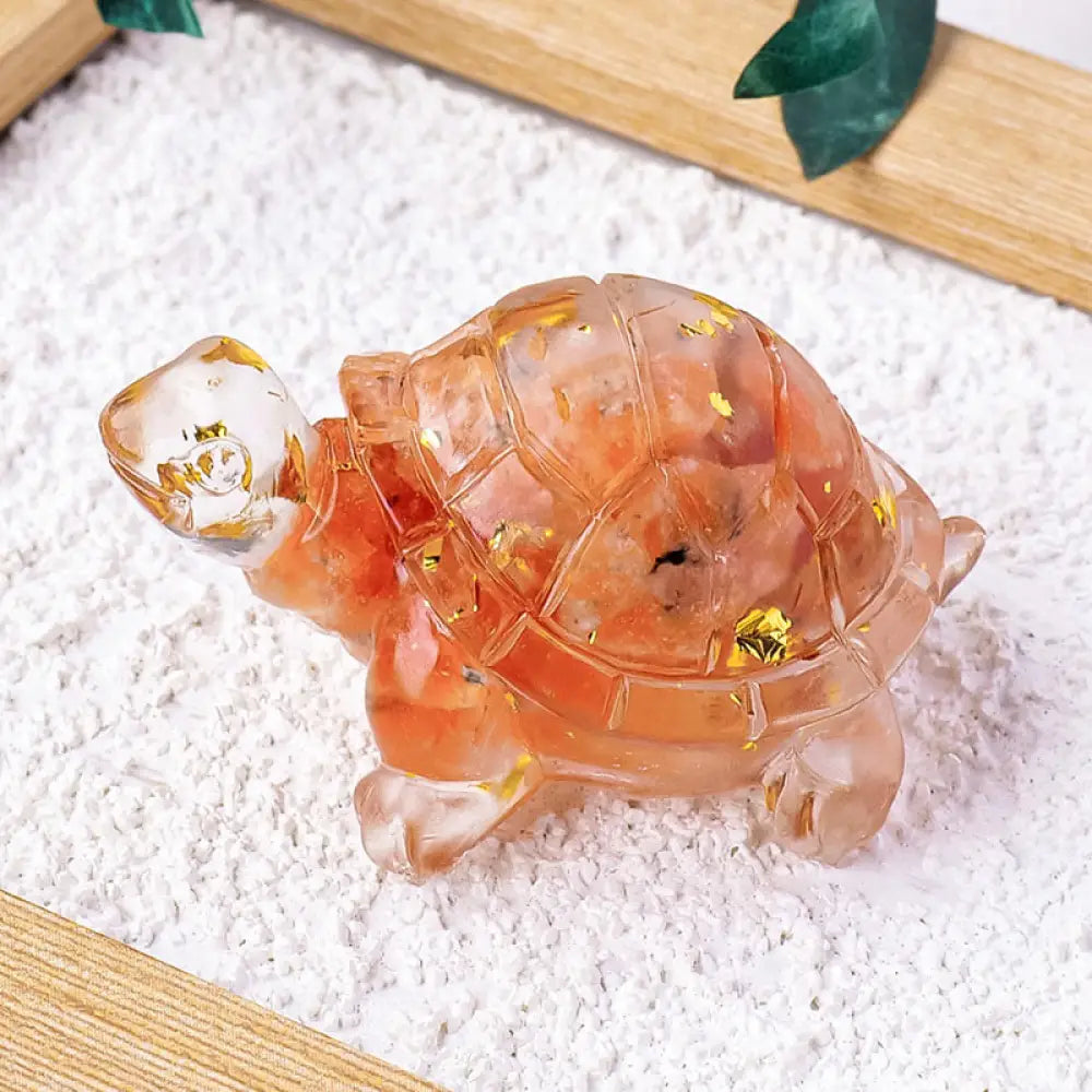 Buddha Stones Various Stone Citrine Green Aventurine Amethyst Mini Turtle Prosperity Home Decoration - Sunstone