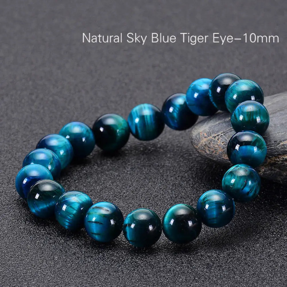 Buddha Stones Various Tiger Eye Confidence Bracelet - BWOOOH - Blue Tiger Eye(Wrist Circumference: 14-16cm) / 10mm