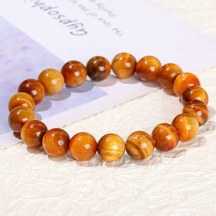 Buddha Stones Various Tiger Eye Confidence Bracelet - BWOOOH - Orange Tiger Eye(Wrist Circumference: 14-16cm) / 6mm