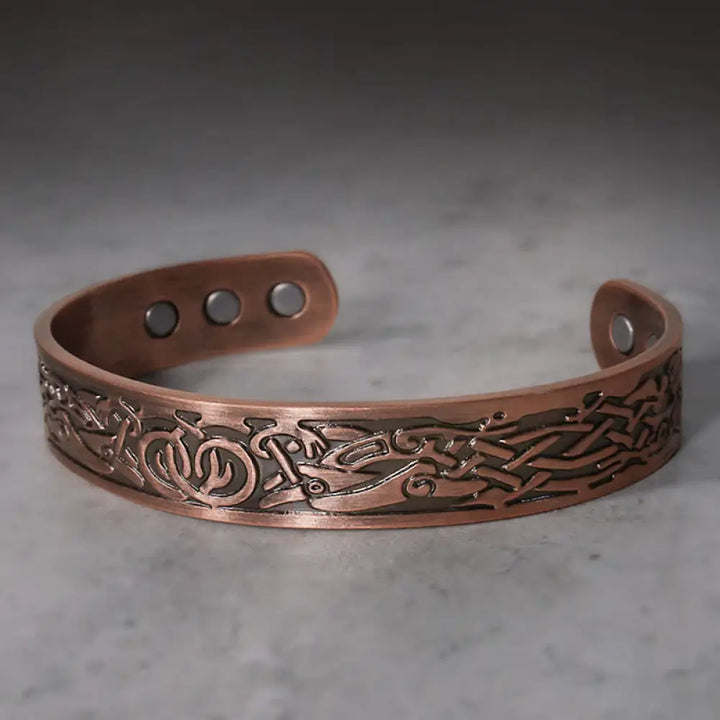 BWOOOH Viking Birds Magnetic Copper Adjustable Cuff Bracelet Bangle - BWOOOH - Copper - Bracelet Bangle