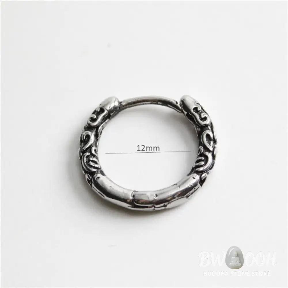 Buddha Stones Viking Celtic Hoop Titanium Steel Balance Earrings - Silver - Earrings