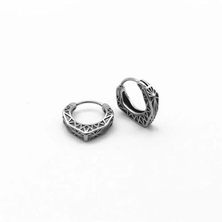 BWOOOH Viking Hoop Titanium Steel Balance Earrings — natural stone crystal healing bracelet for spiritual healing and mind...