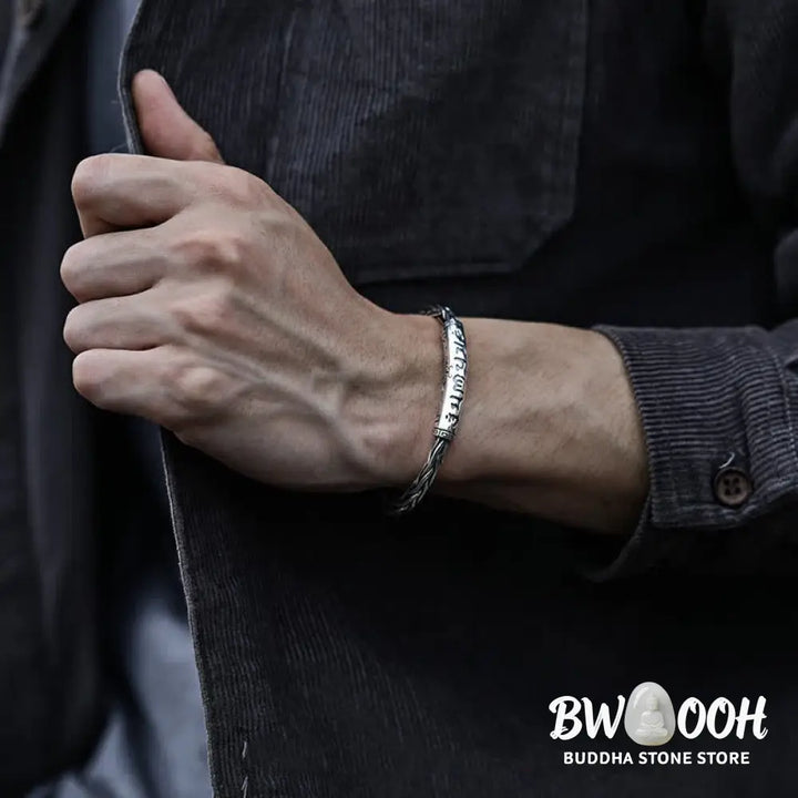 Buddha Stones Viking Style Twisted Braided Pattern Copper Balance Bracelet Bangle - BWOOOH - Bracelet