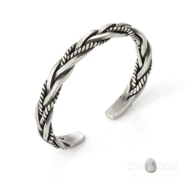 Buddha Stones Viking Style Twisted Braided Pattern Copper Balance Bracelet Bangle - BWOOOH - Bracelet
