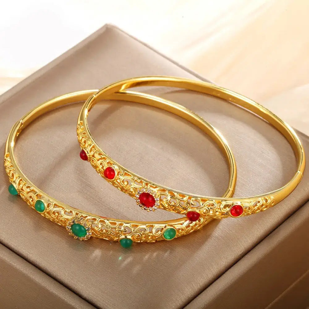 BWOOOH Vine Design Alloy Zircon Luck Bracelet Bangle — natural stone crystal healing bracelet for spiritual healing and mi...
